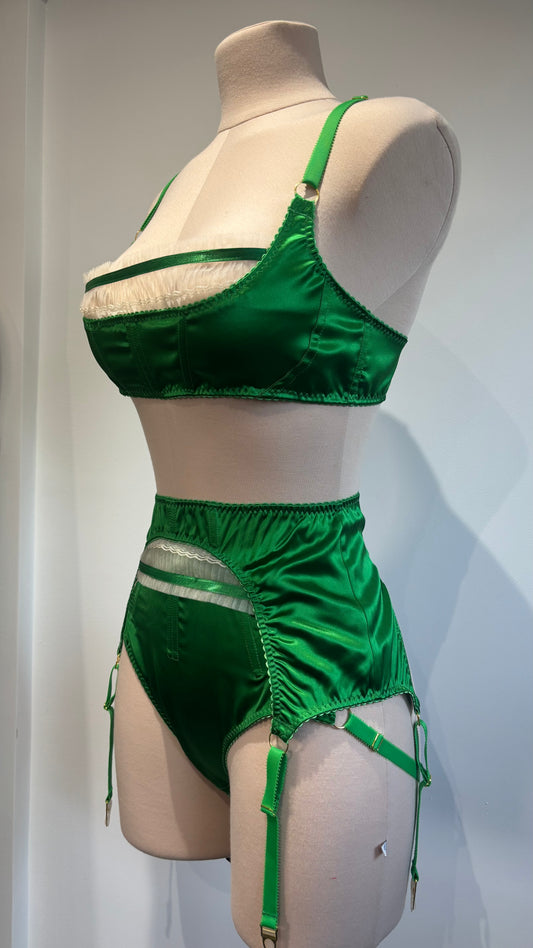 Green Silk Lingerie Set