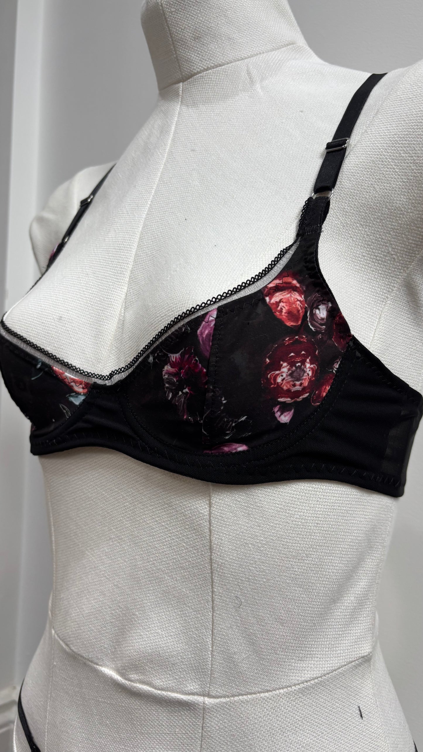 Dark Floral Lingerie Set